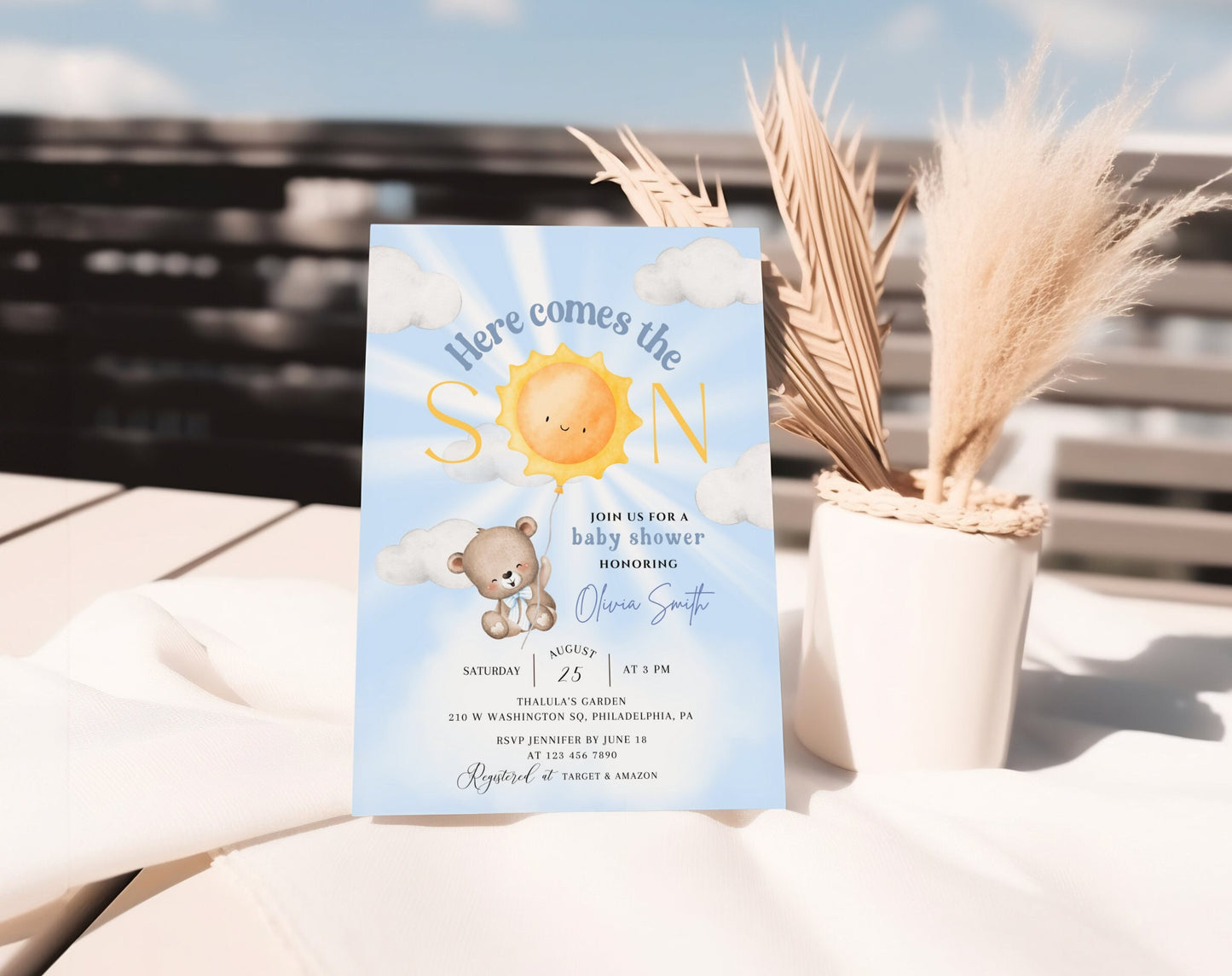 We Can Bearly Wait Baby Shower Invitation for baby shower guests and party details