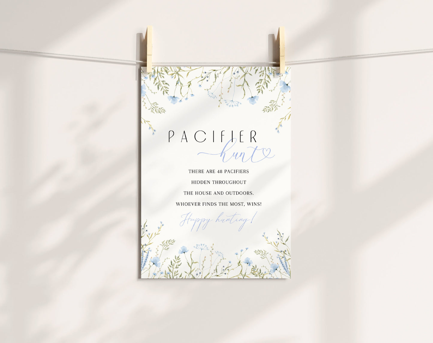 Editable Canva pacifier hunt game to download and print