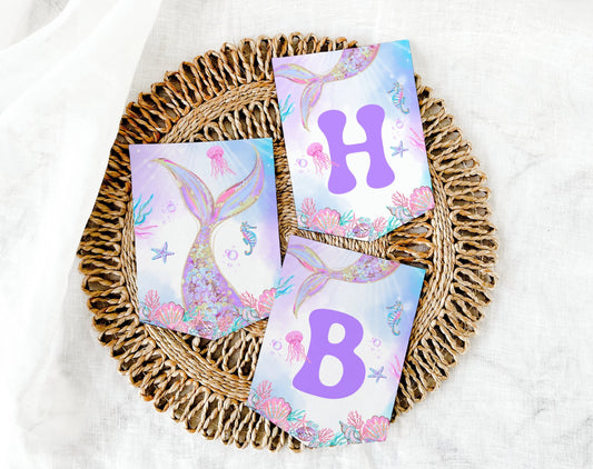 Mermaid Birthday Printable Sign for birthday party decor and supplies
