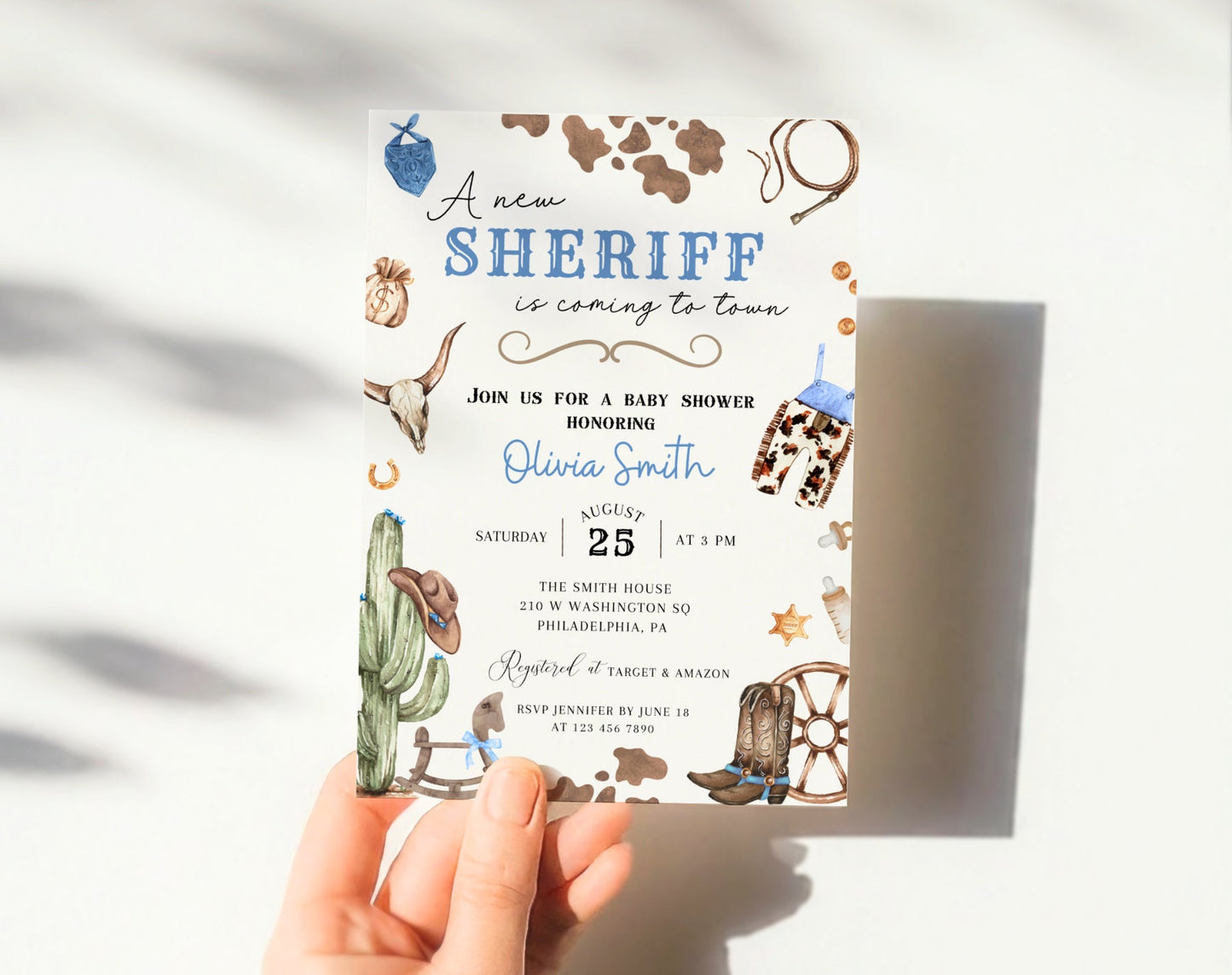 rodeo baby shower invite for a personalized celebration