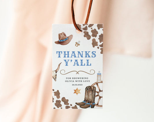 cowboy baby shower favor tag template for printable party favors