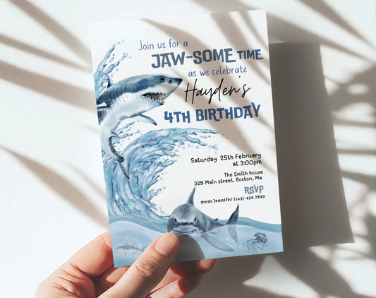 Editable Canva birthday boy invite to print or send digitally