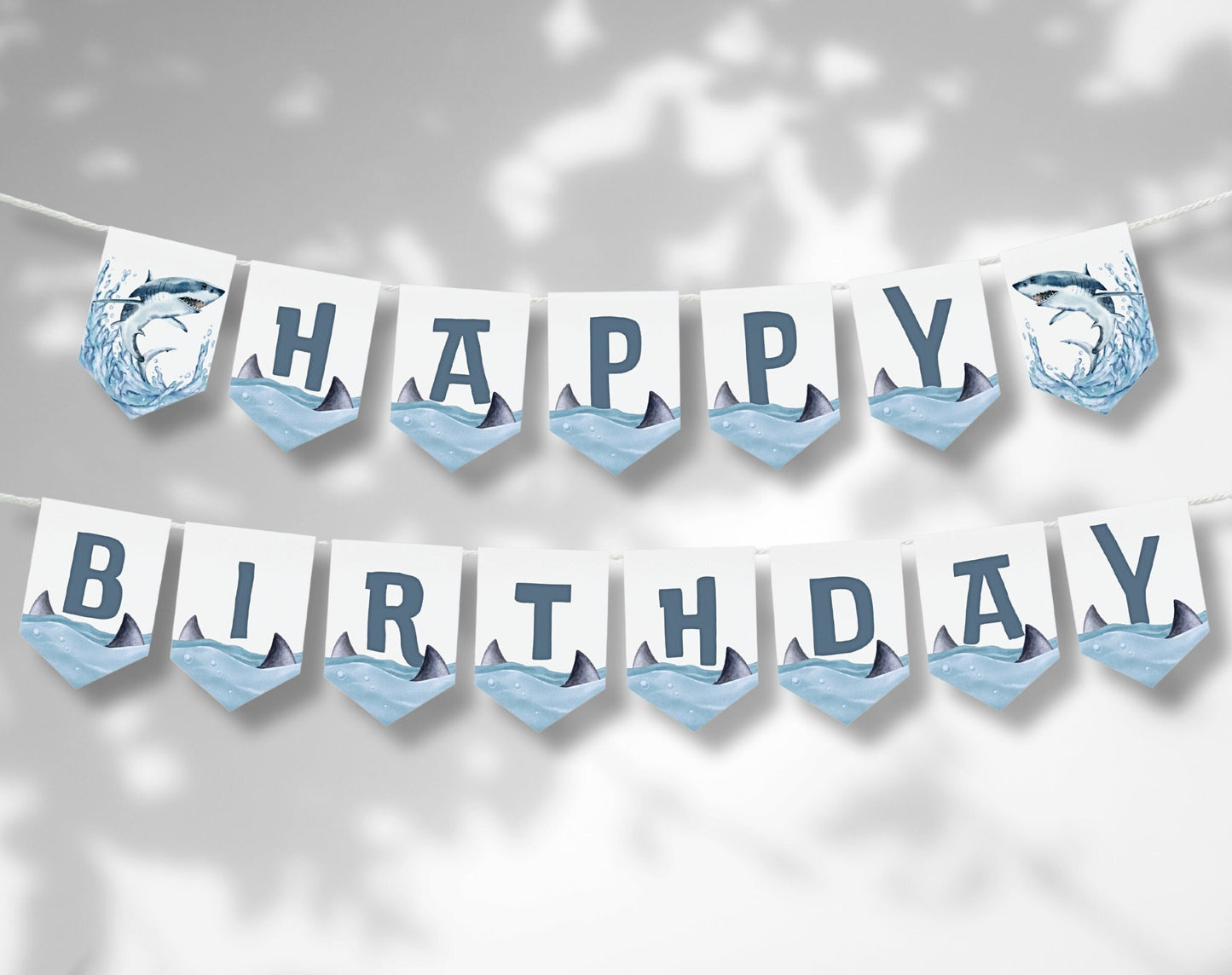 Shark Birthday Boy Printable Sign for birthday boy party decor and supplies