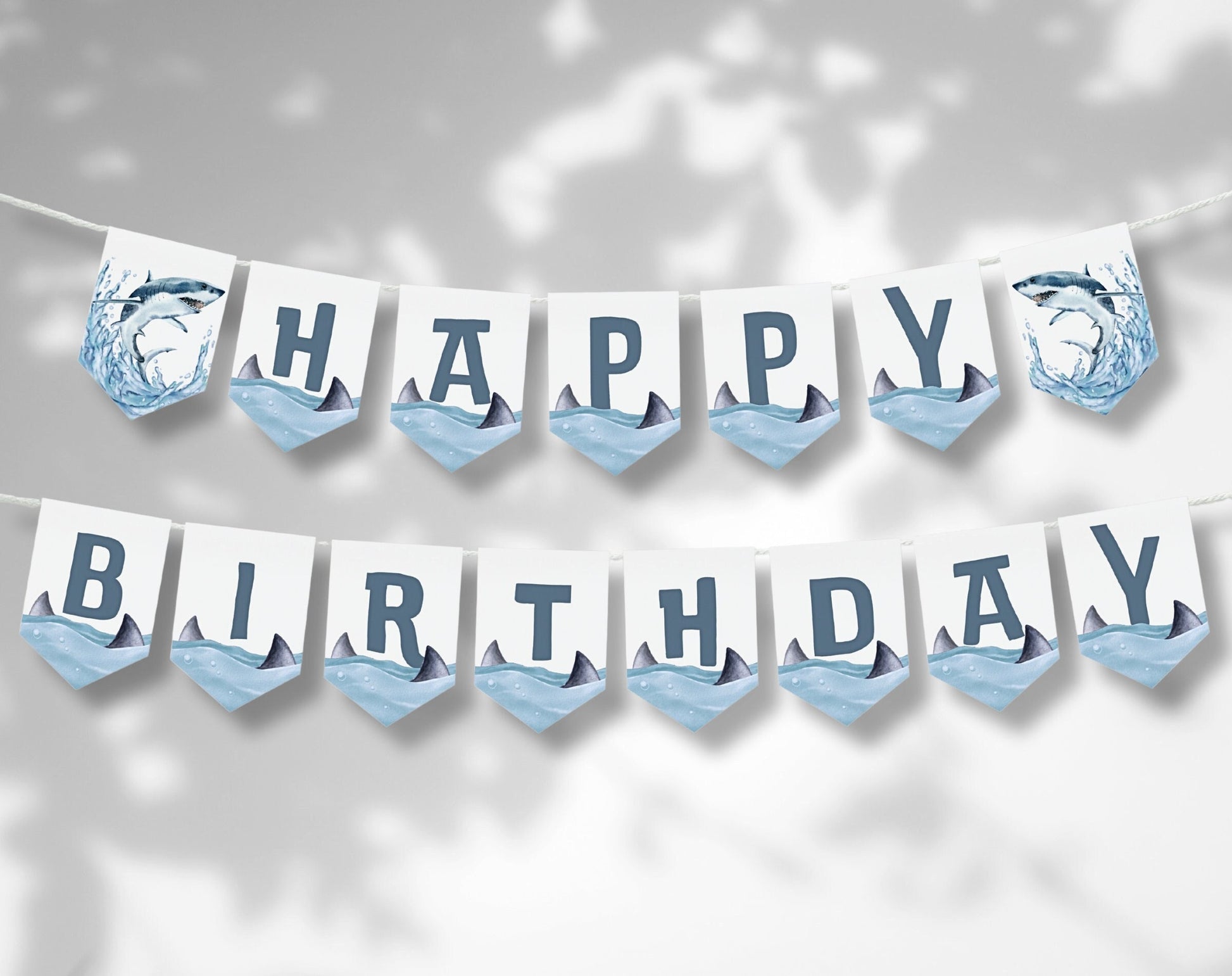 Shark Birthday Boy Printable Sign for birthday boy party decor and supplies