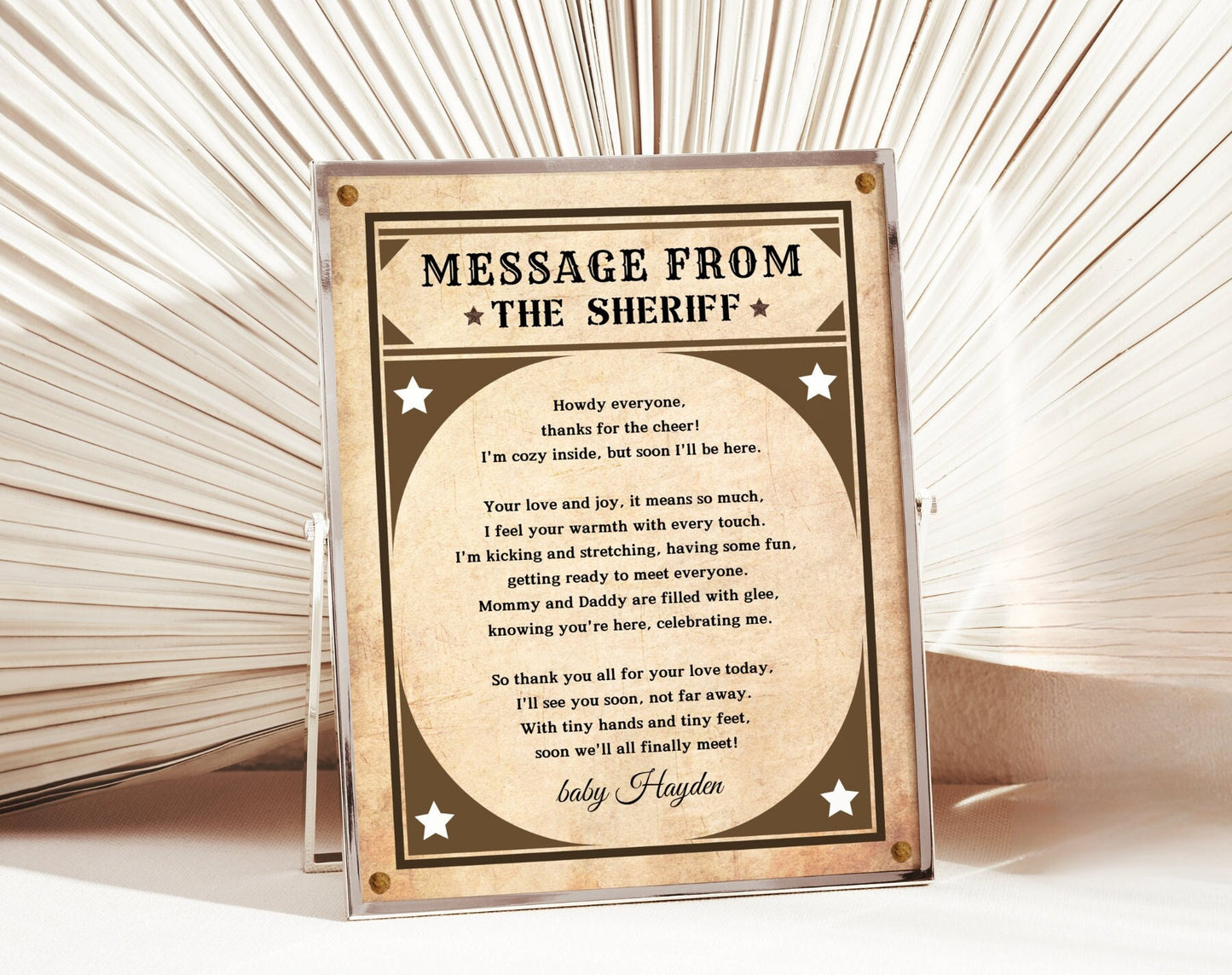 Cowboy Baby Shower Printable Sign for baby shower party decor and supplies