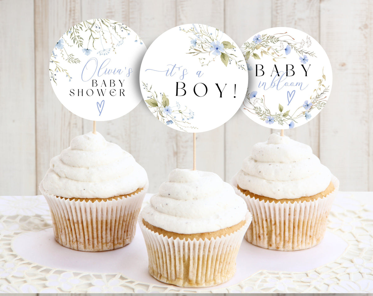 Baby Shower cupcake toppers for dessert tables and themed party treats