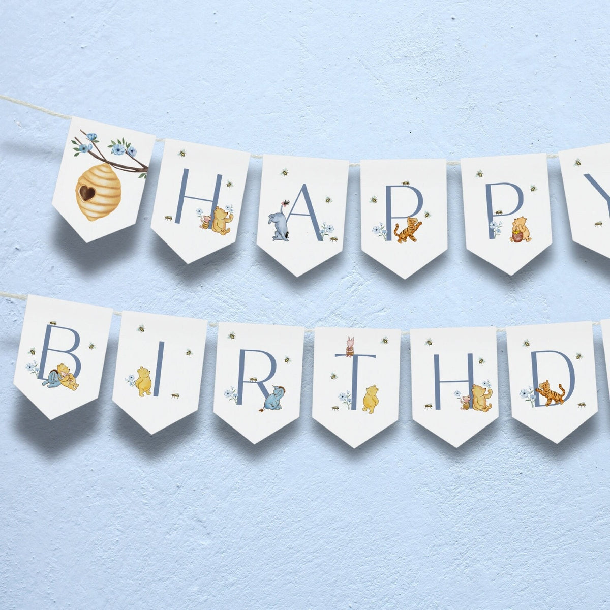 Winnie the Pooh 1st Birthday Printable Sign for 1st birthday party decor and supplies