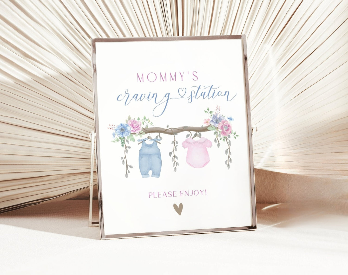 Gender Reveal Cravings Station Sign for gender reveal party decor and supplies