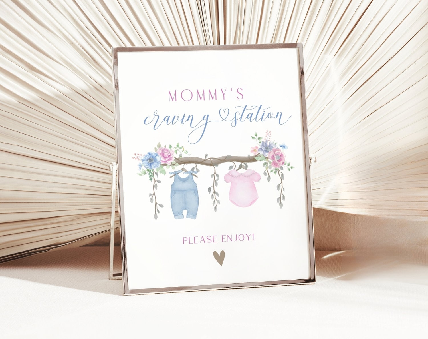 Gender Reveal Cravings Station Sign for gender reveal party decor and supplies