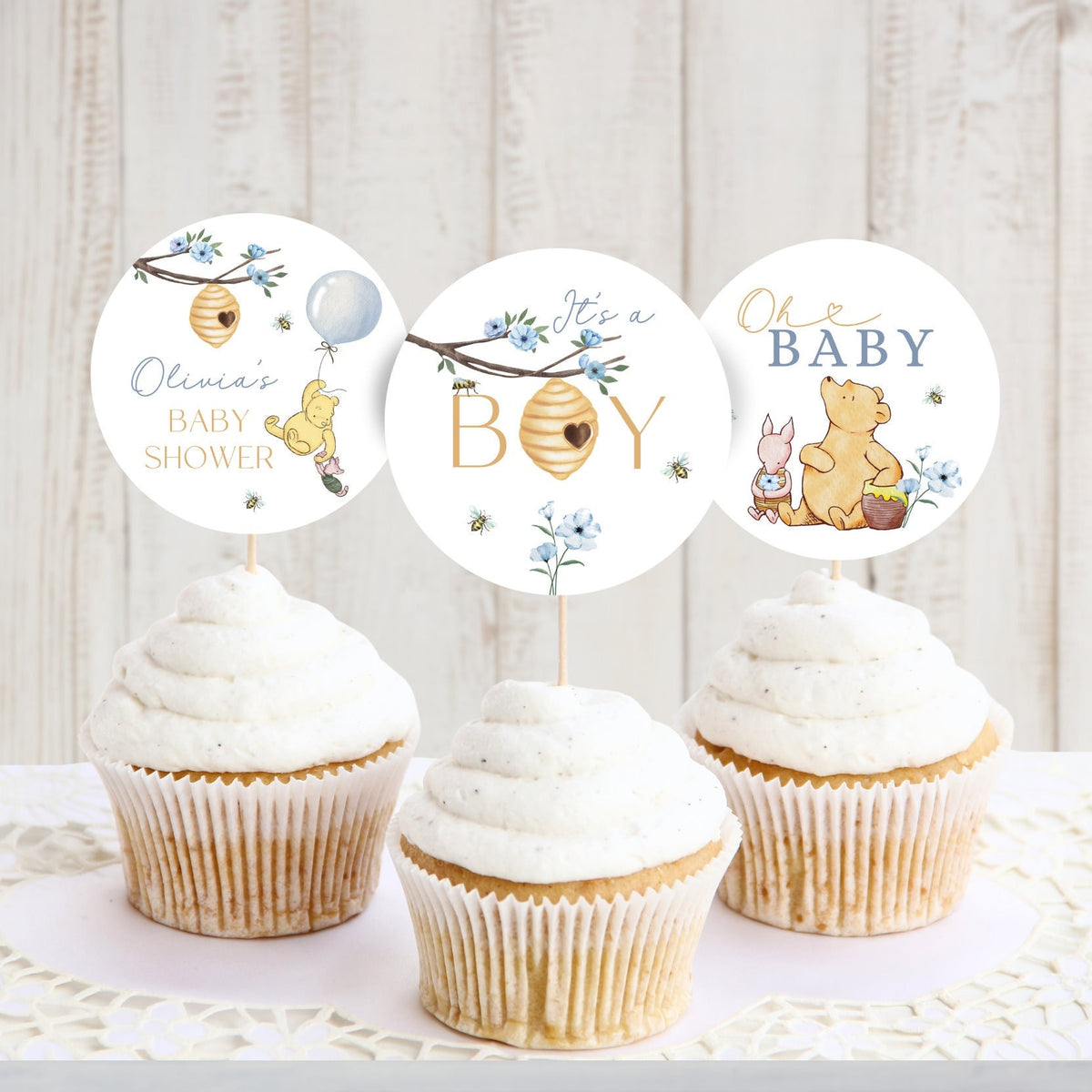 Baby Shower cupcake toppers for dessert tables and themed party treats