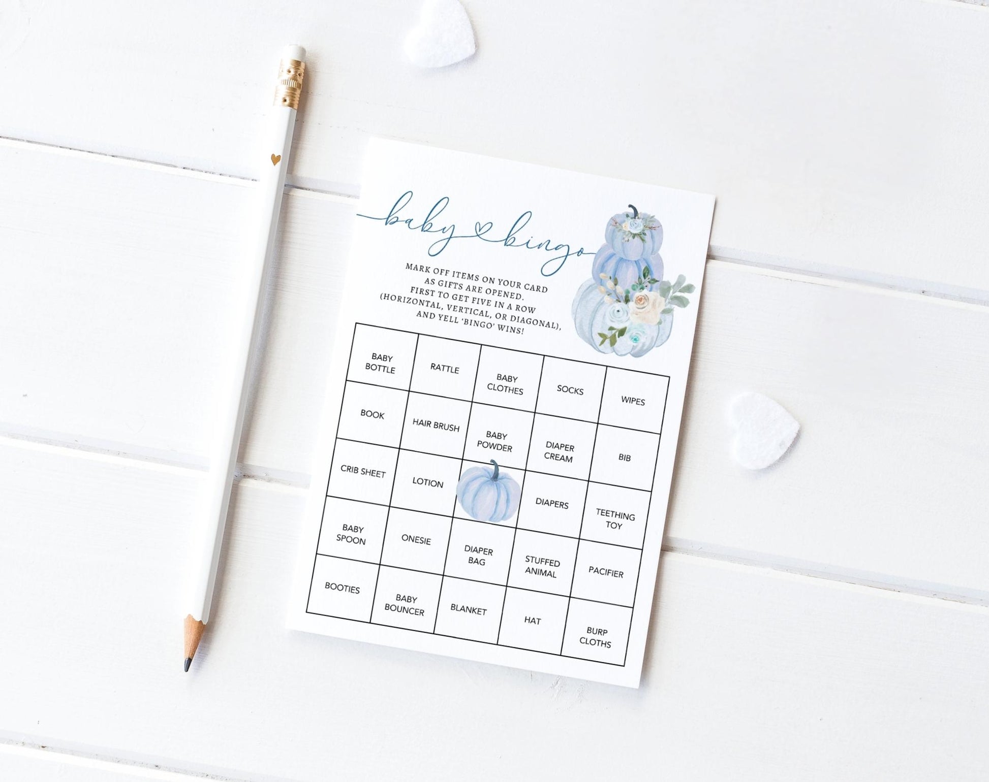 Editable Canva baby bingo game to download and print