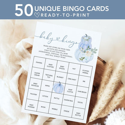 Baby Bingo Baby Shower Game - Little Pumpkin for baby shower party decor and supplies