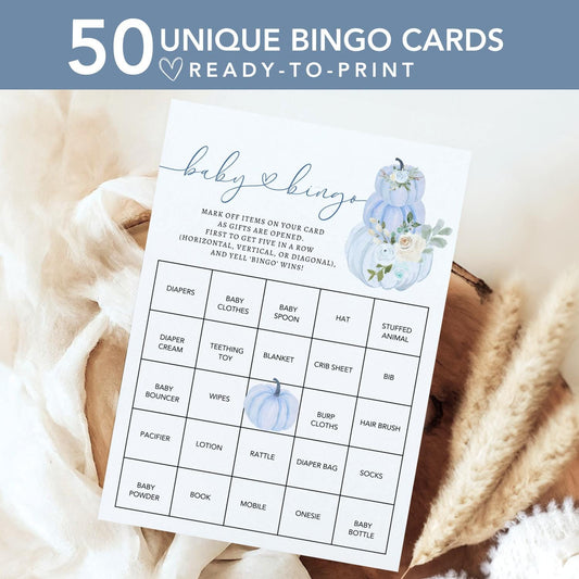 Baby Bingo Baby Shower Game - Little Pumpkin for baby shower party decor and supplies