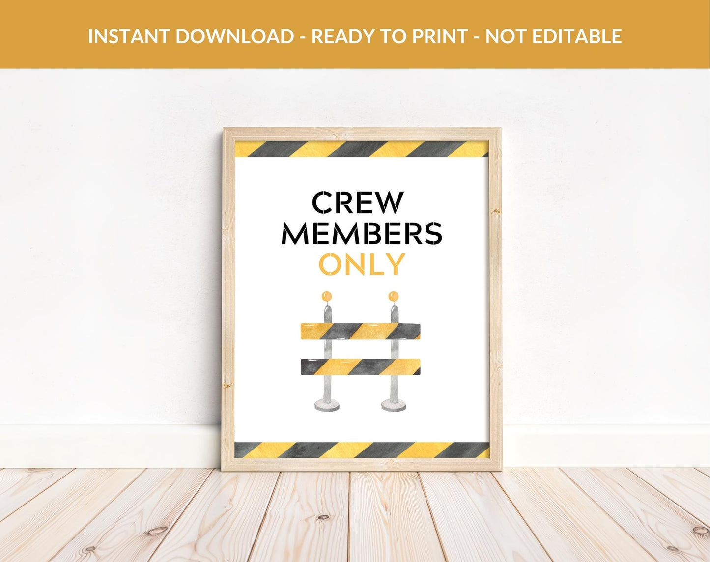 Construction Birthday Boy Printable Sign for birthday boy party decor and supplies