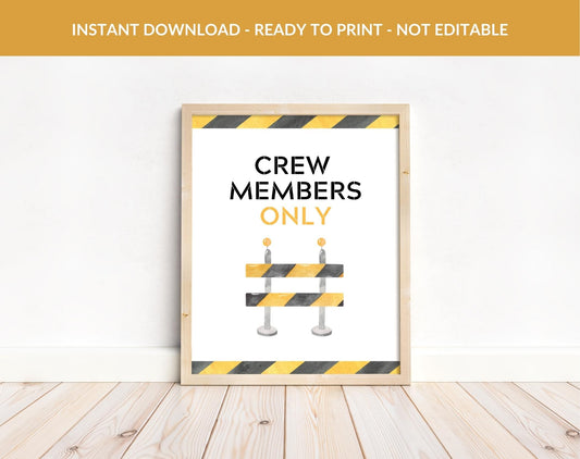 Construction Birthday Boy Printable Sign for birthday boy party decor and supplies