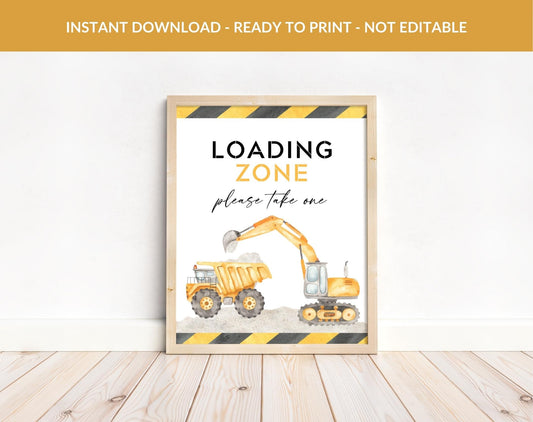 Construction Birthday Boy Gift Table Sign for birthday boy party decor and supplies