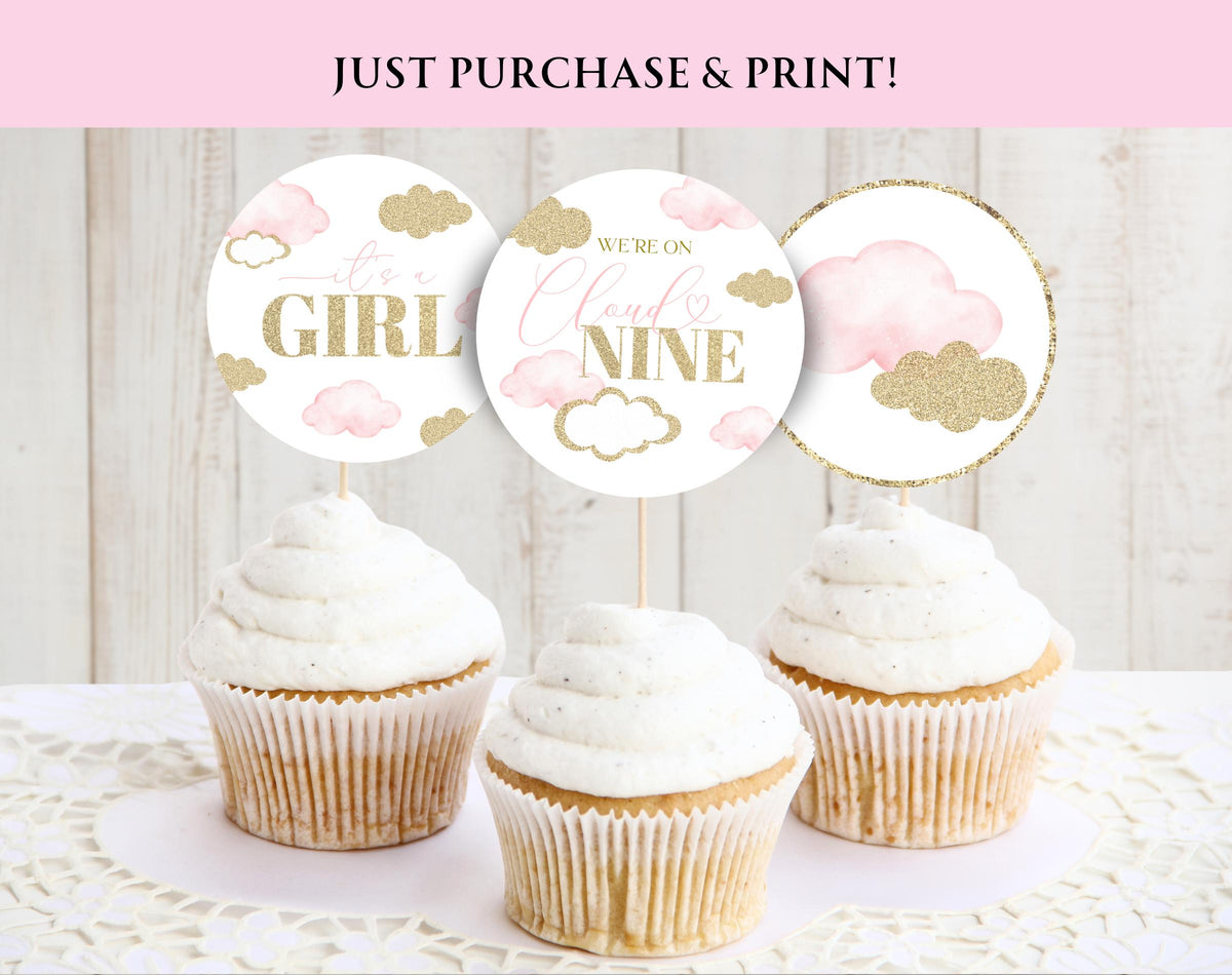 Baby Shower cupcake toppers for dessert tables and themed party treats