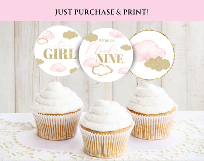 Baby Shower cupcake toppers for dessert tables and themed party treats