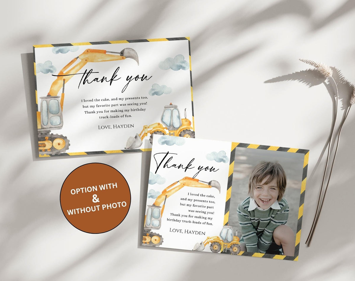 Birthday Boy thank you card for guests hosts and gift-givers