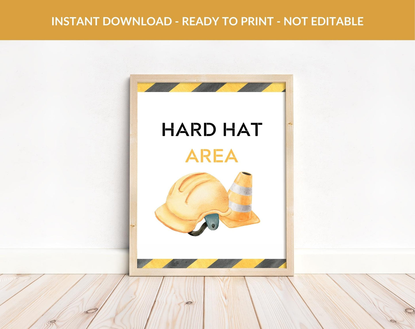 Construction Birthday Boy Printable Sign for birthday boy party decor and supplies