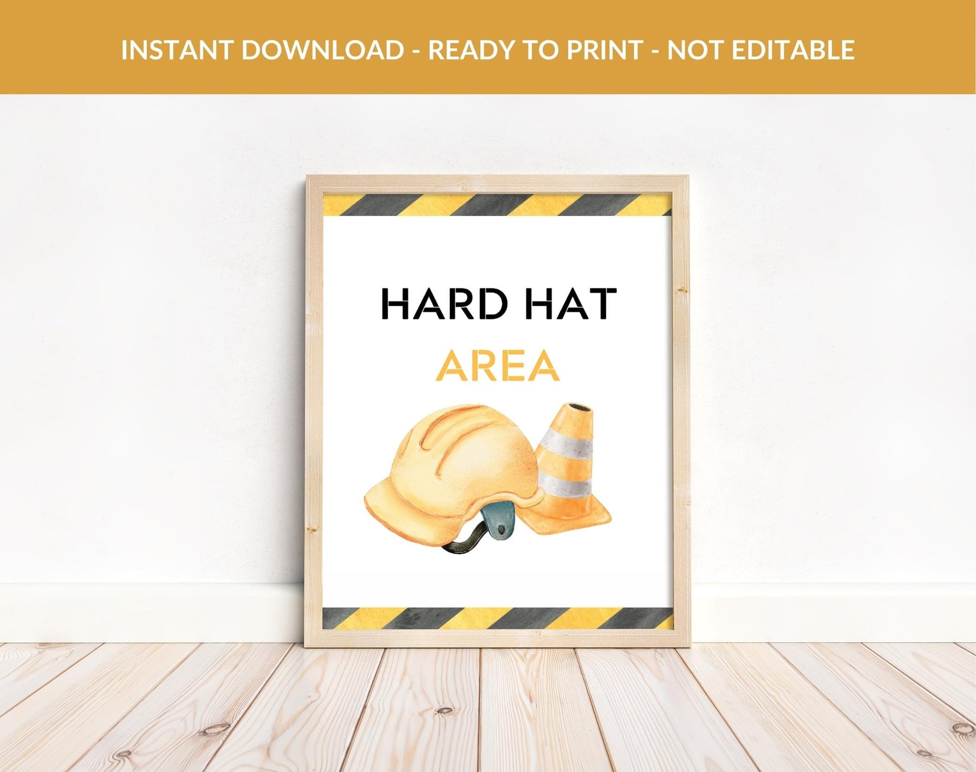 Construction Birthday Boy Printable Sign for birthday boy party decor and supplies