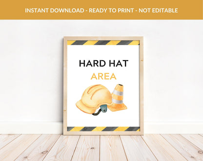 Construction Birthday Boy Printable Sign for birthday boy party decor and supplies