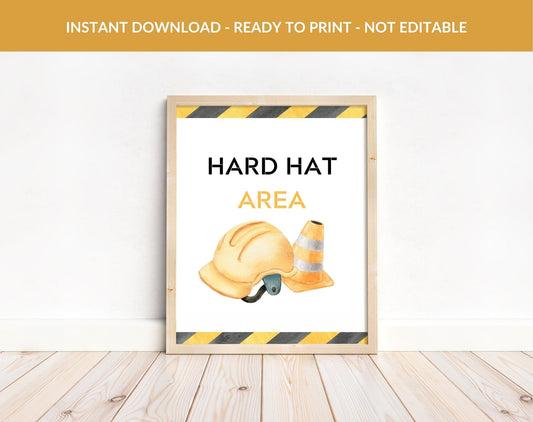 Construction Birthday Boy Printable Sign for birthday boy party decor and supplies