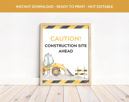 Construction Birthday Boy Printable Sign for birthday boy party decor and supplies