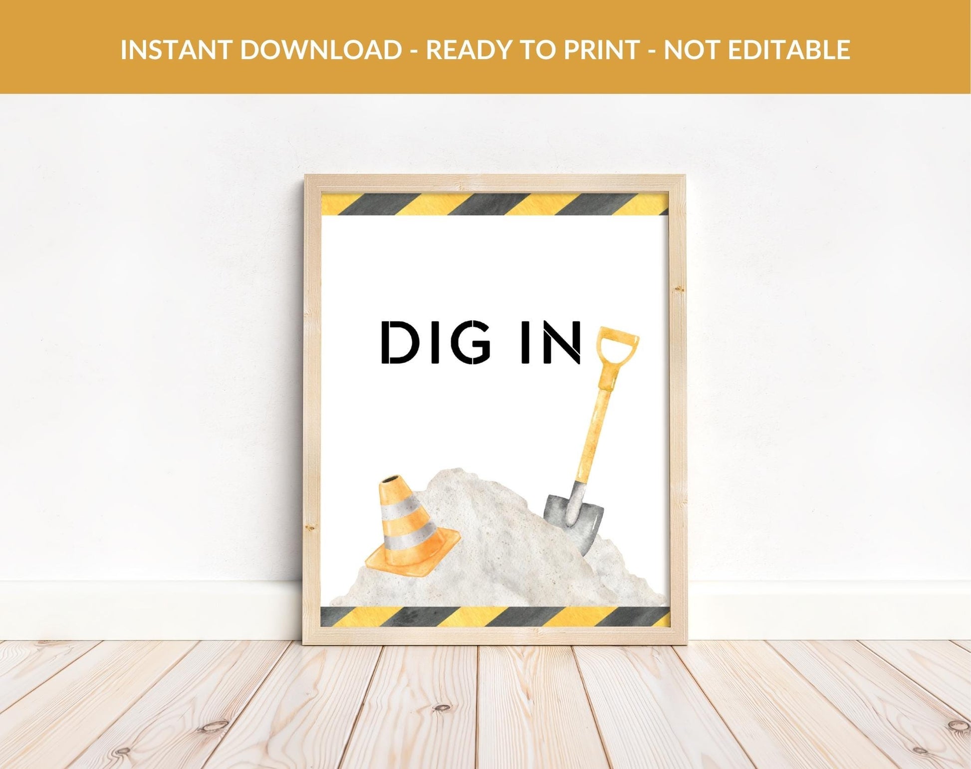 Construction Birthday Boy Printable Sign for birthday boy party decor and supplies