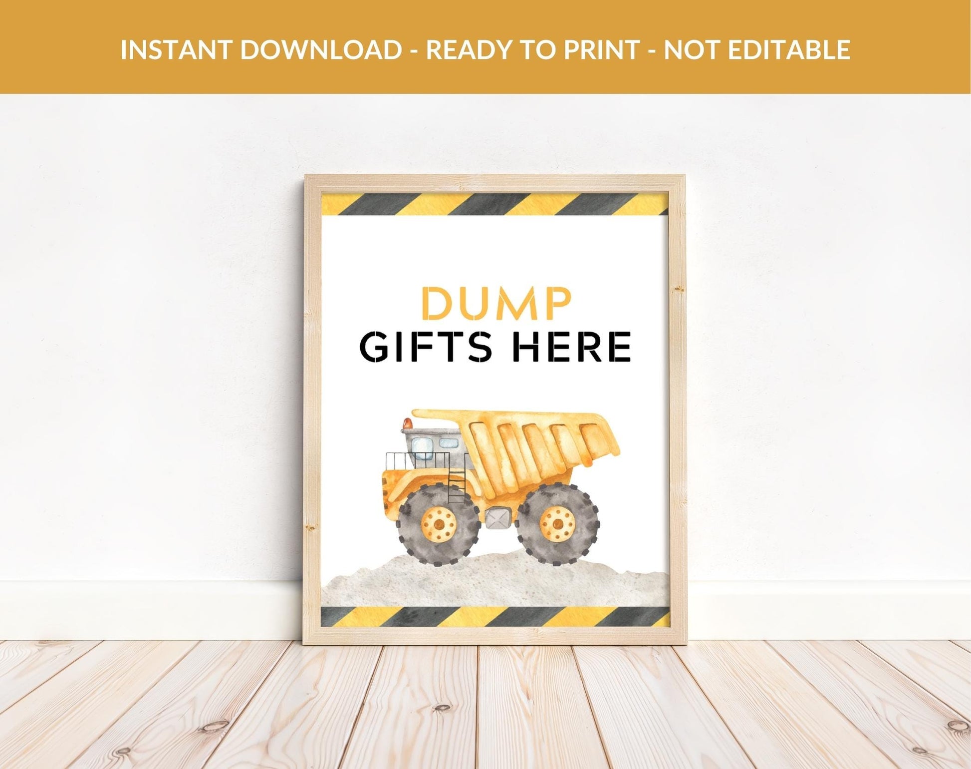 Construction Birthday Boy Gift Table Sign for birthday boy party decor and supplies