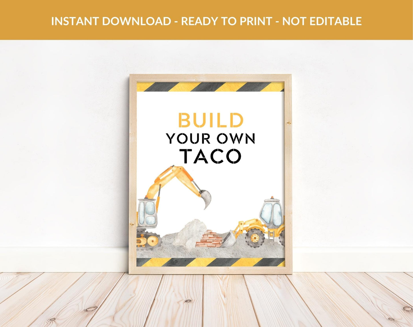 Construction Birthday Boy Printable Sign for birthday boy party decor and supplies