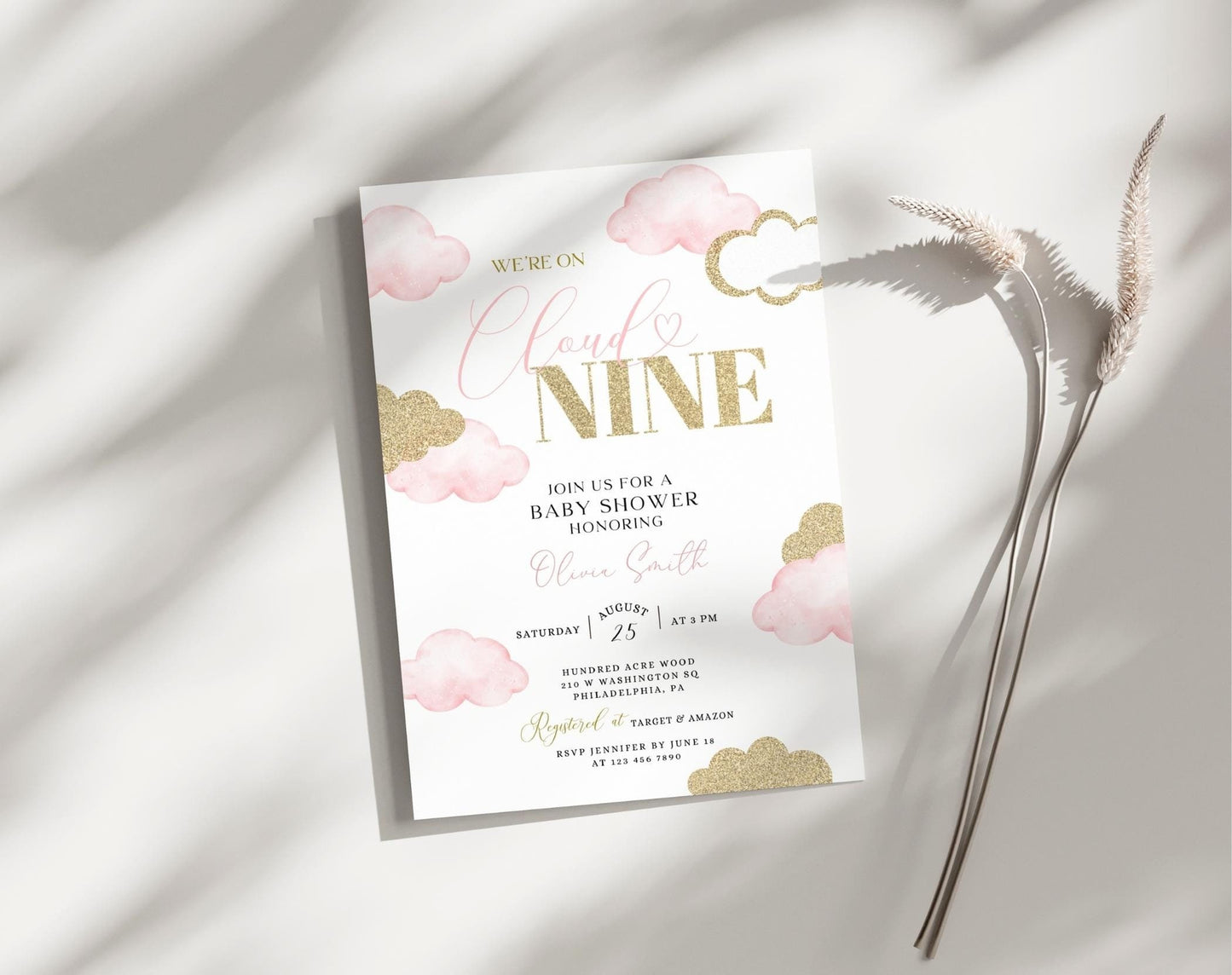 Baby Shower Invitation for baby shower guests and party details