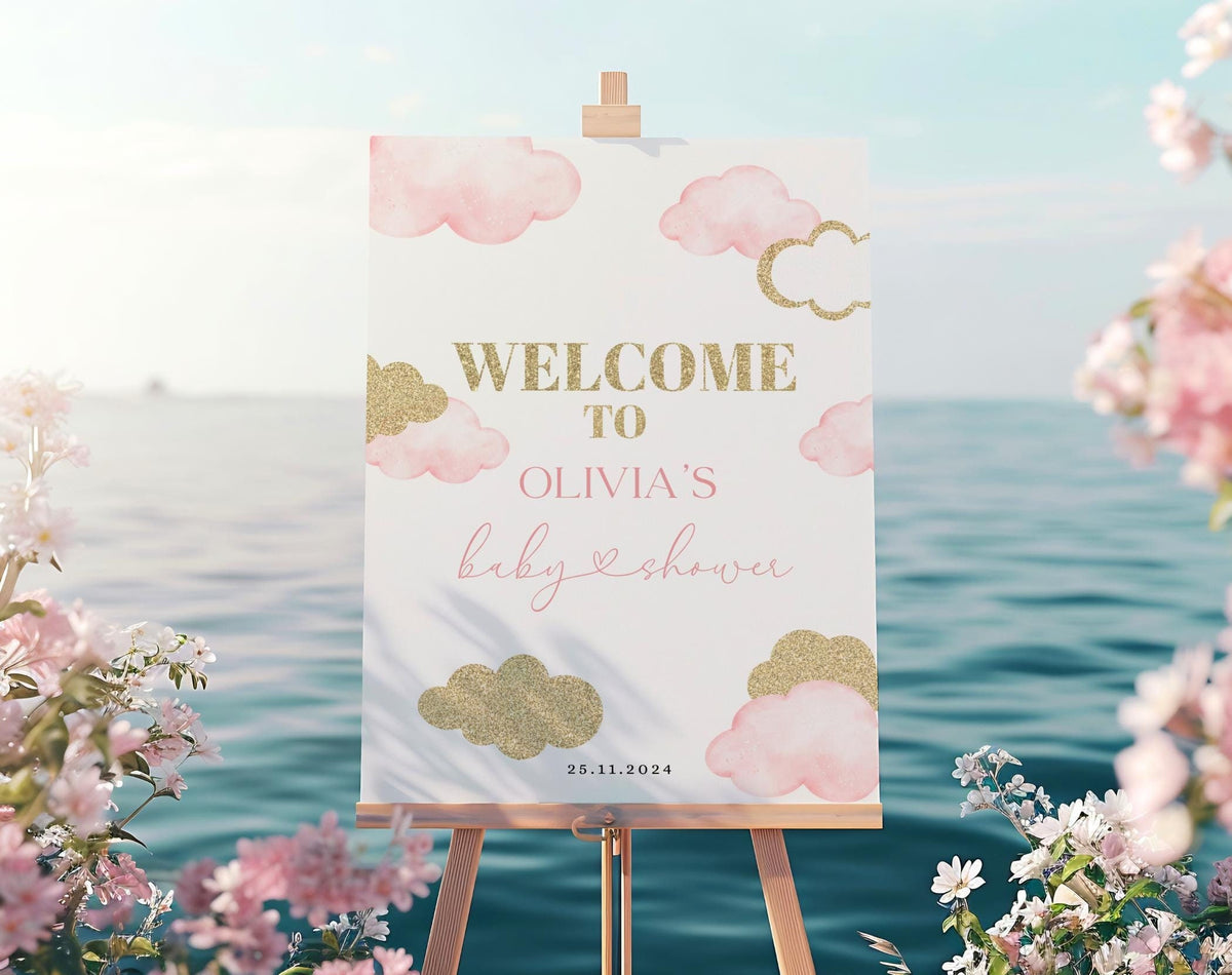Baby Shower welcome sign for entrance table backdrop and party decor