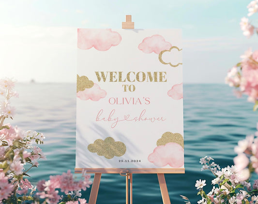 Baby Shower welcome sign for entrance table backdrop and party decor