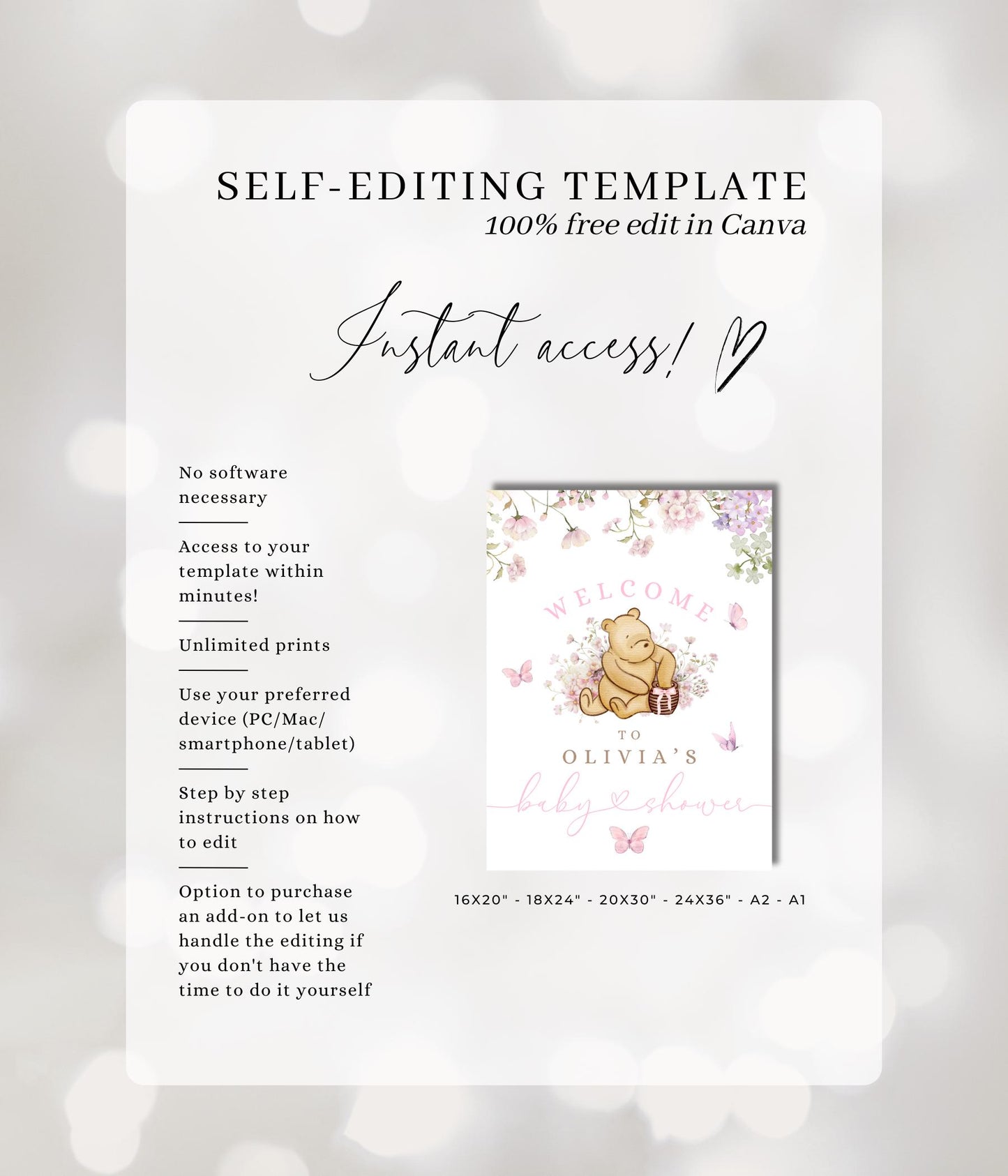 Editable Canva welcome sign template for easy printing