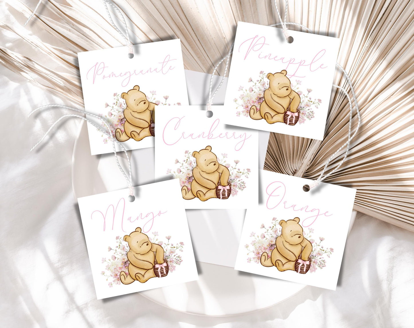 Winnie the Pooh Baby Shower Sign Bundle, editable Canva template