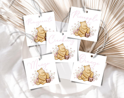 Winnie the Pooh Baby Shower Sign Bundle, editable Canva template