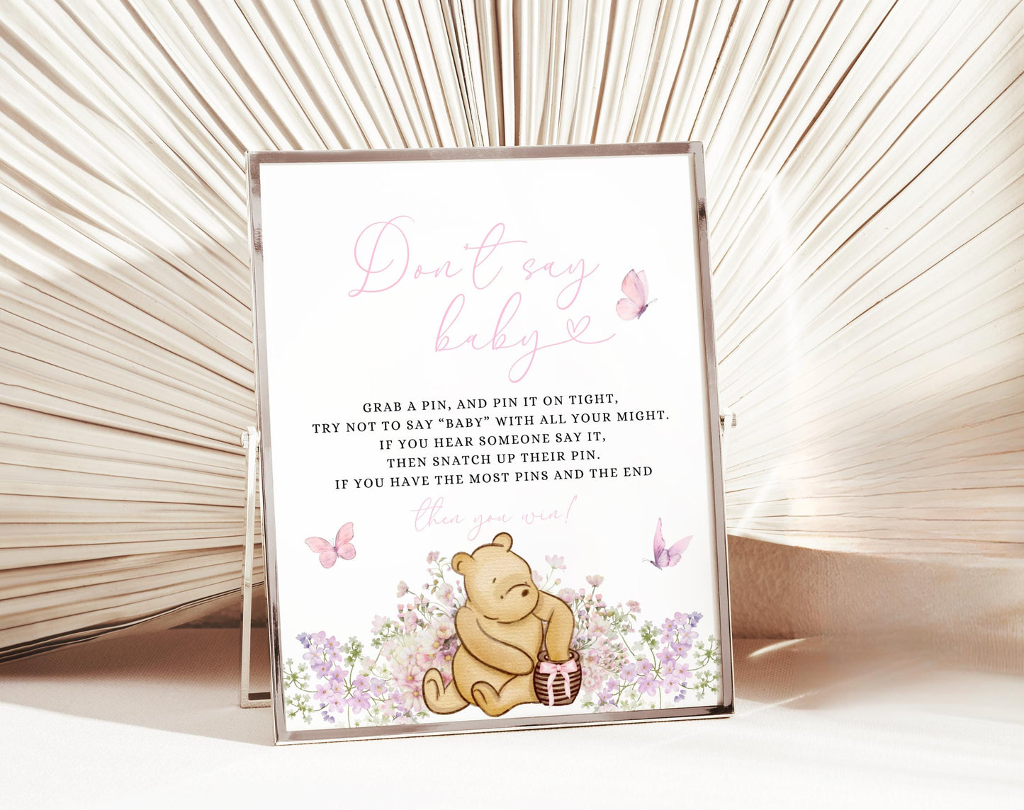 Winnie the Pooh Baby Shower Sign Bundle, editable Canva template