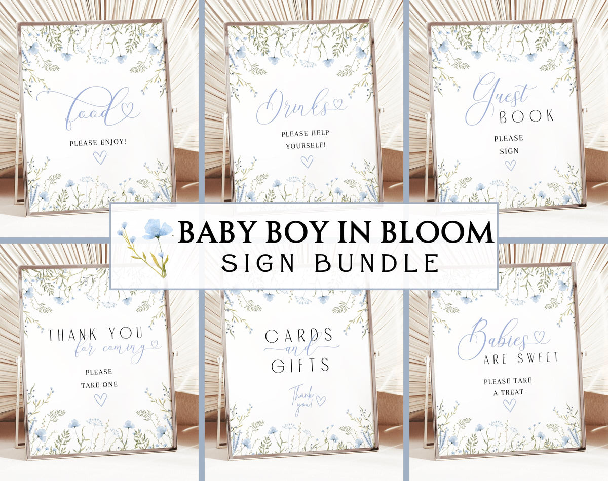 Baby in Bloom baby shower bundle with invitations games signs favors and party supplies