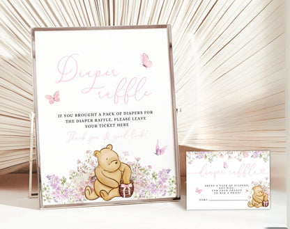 Pink Pooh Baby Shower Game Bundle, editable Canva template