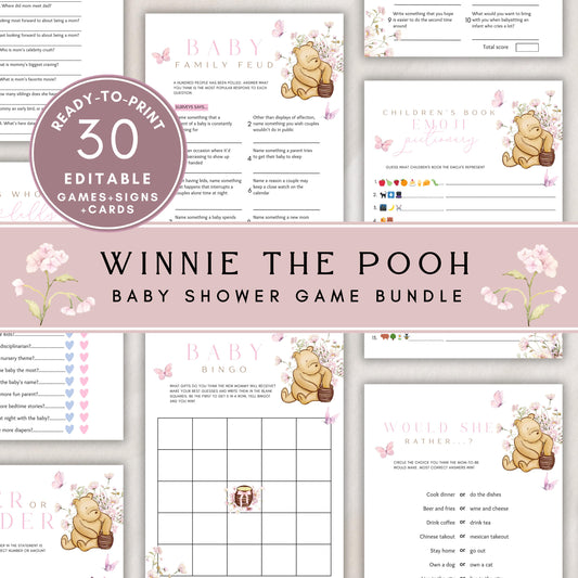 Baby Shower games bundle with printable game cards signs tickets and activities