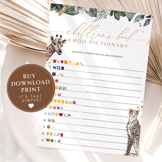 Safari Baby Shower Party Game for baby shower party decor and supplies