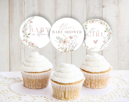 Baby Shower cupcake toppers for dessert tables and themed party treats