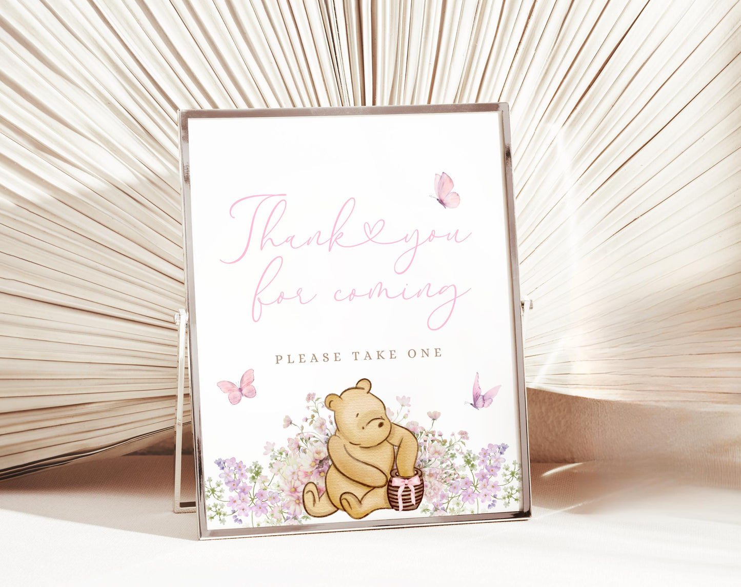 Winnie the Pooh Baby Shower Sign Bundle, editable Canva template