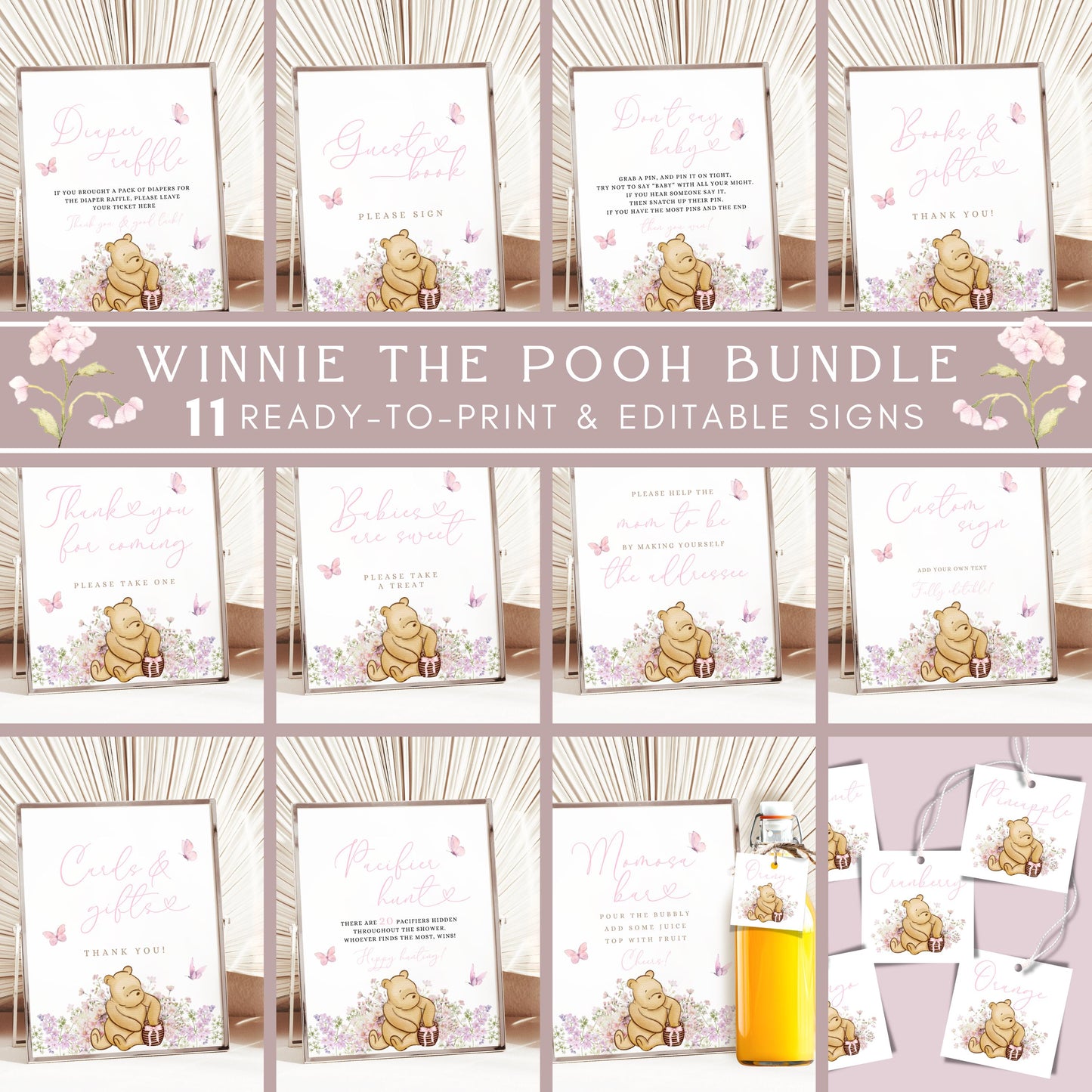 Baby Shower decorations bundle with invitations games signs favors and party supplies