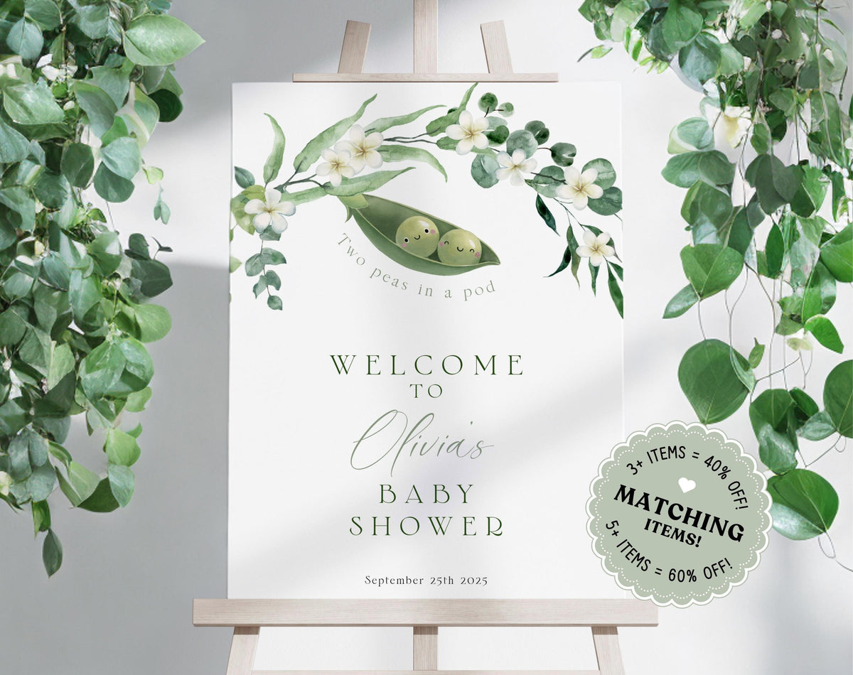 Baby Shower welcome sign for entrance table backdrop and party decor