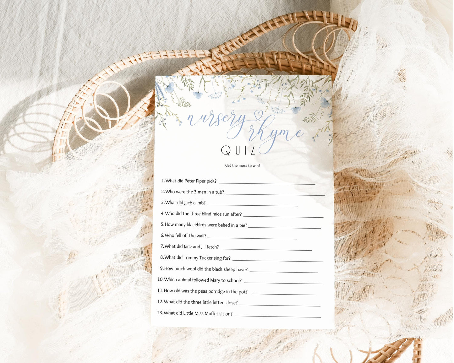 Mom or Dad Baby Shower Game - Baby in Bloom for baby shower party decor and supplies