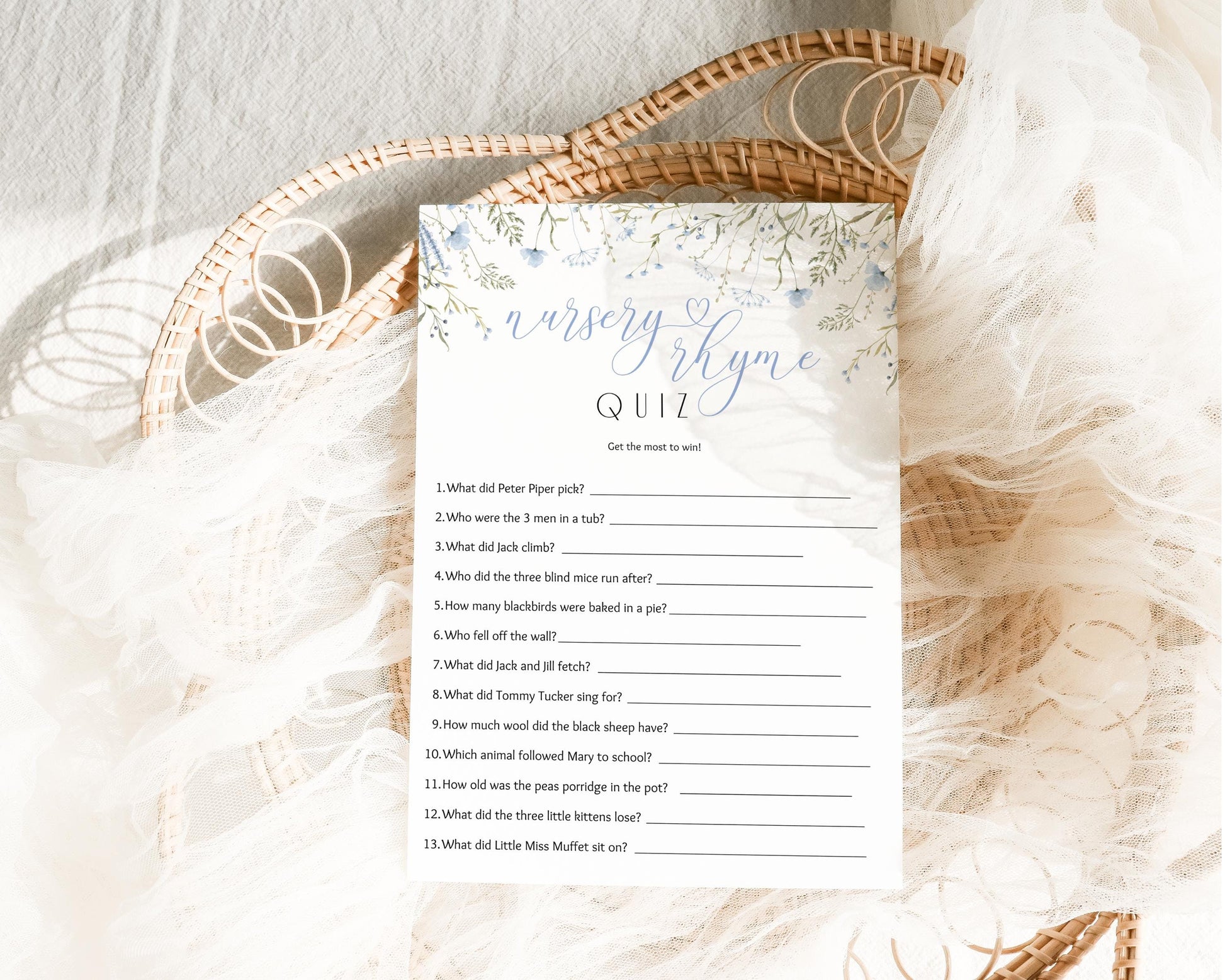 Mom or Dad Baby Shower Game - Baby in Bloom for baby shower party decor and supplies