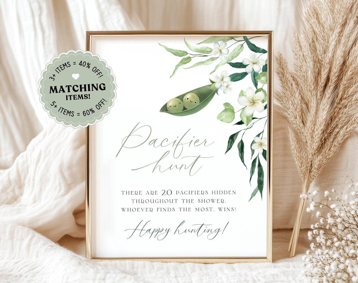 Pacifier Hunt Baby Shower Game - Two Peas in a Pod for baby shower party decor and supplies