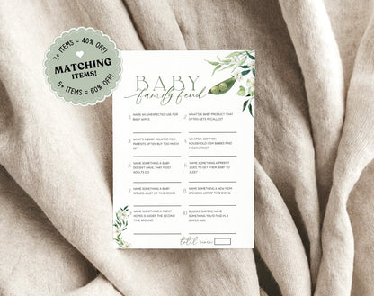 Baby Shower Feud Game - Two Peas in a Pod for baby shower party decor and supplies